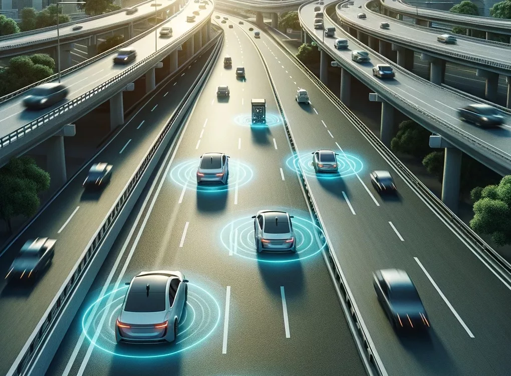 autonomous cars driving