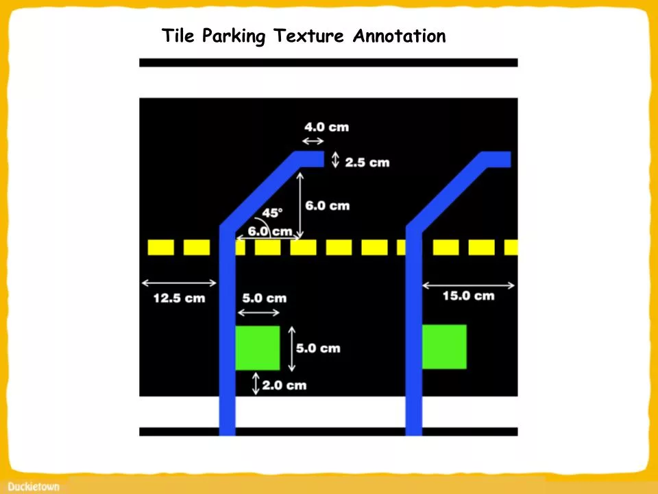 Autonomous parking in Duckietown, parking lot specifications